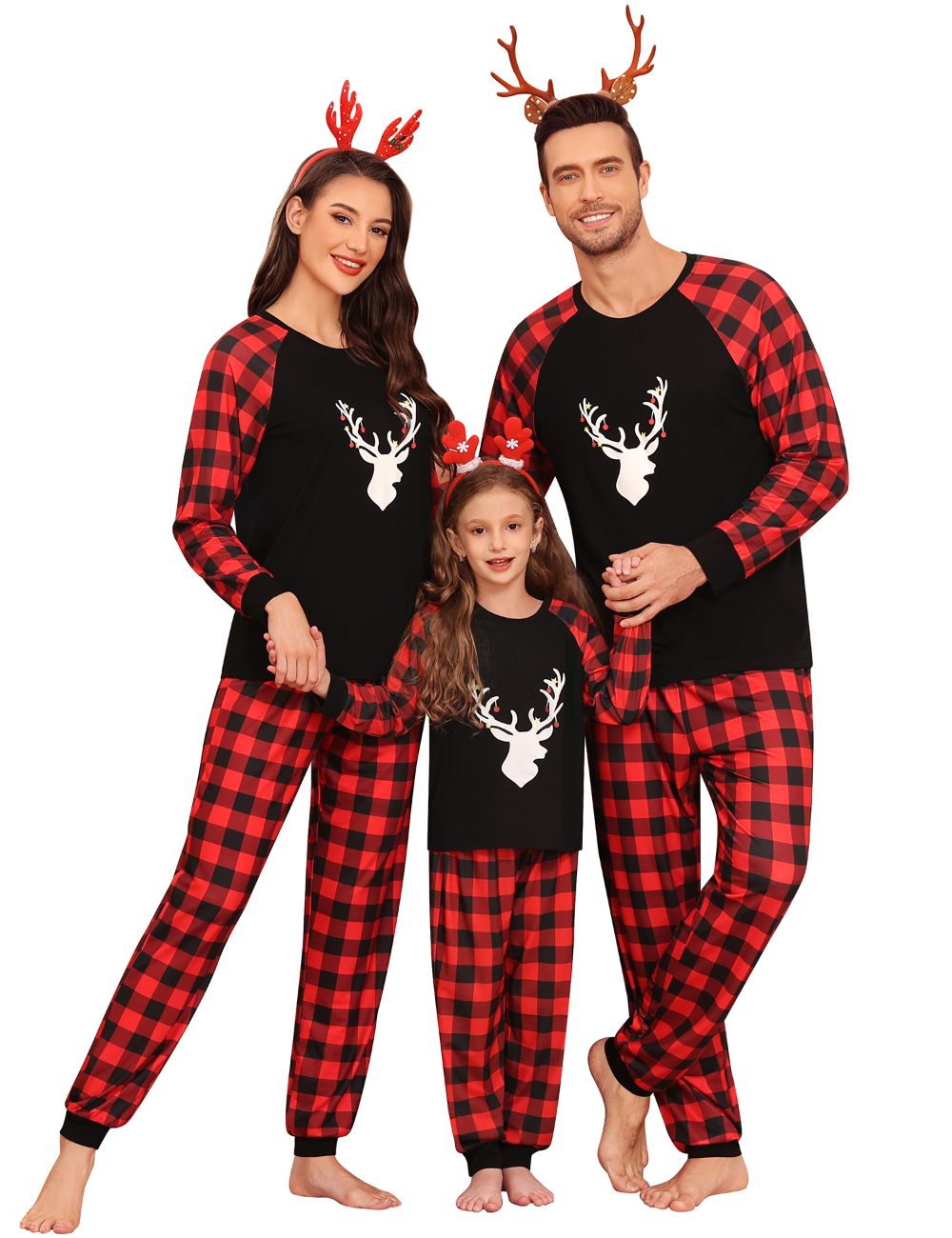 SWOMOG Family Christmas Pjs Matching Sets Christmas Pajamas for Family Xmas Jammies Set Christmas Holiday Sleepwear