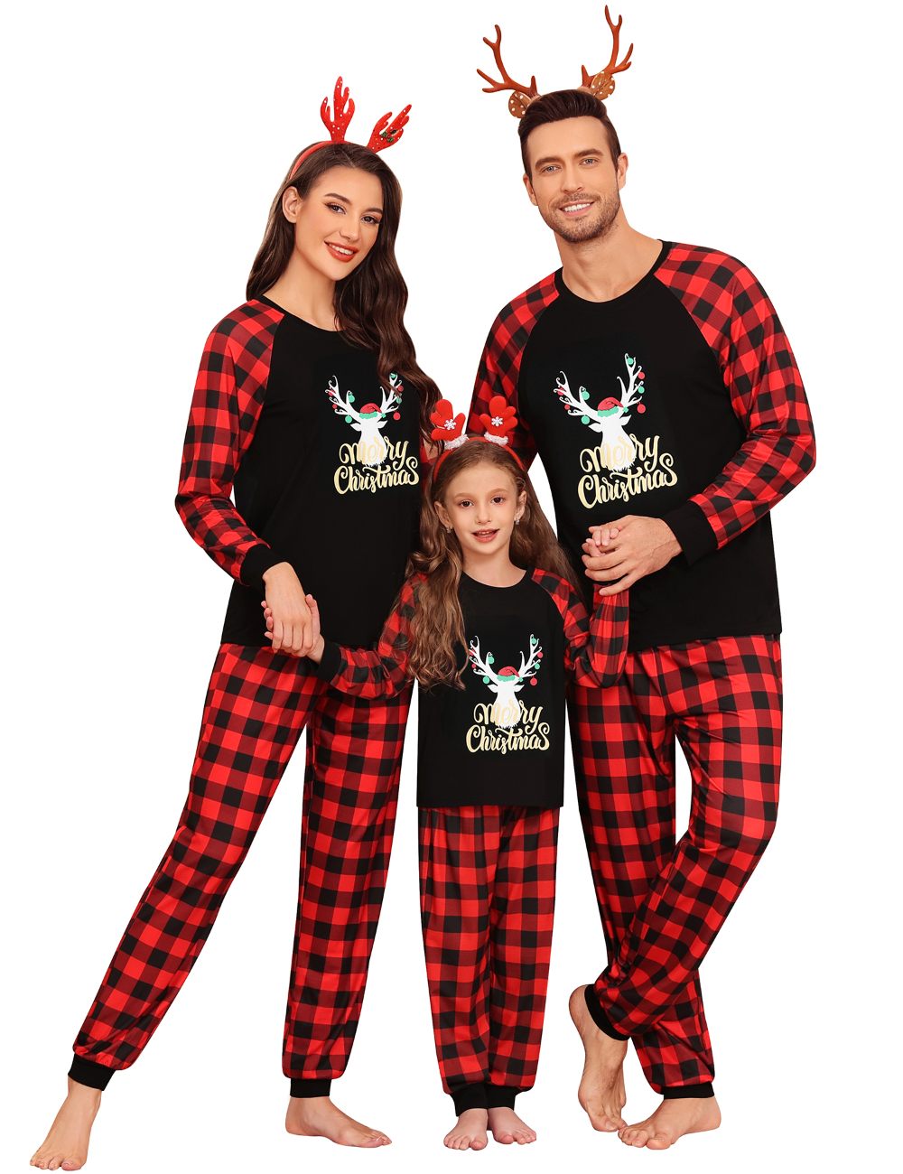 SWOMOG Family Christmas Pjs Matching Sets Christmas Pajamas for Family Xmas Jammies Set Christmas Holiday Sleepwear